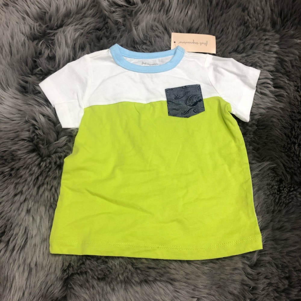 First Impressions | Boy's Colour Block T-Shirt | Green & White | 18 Months